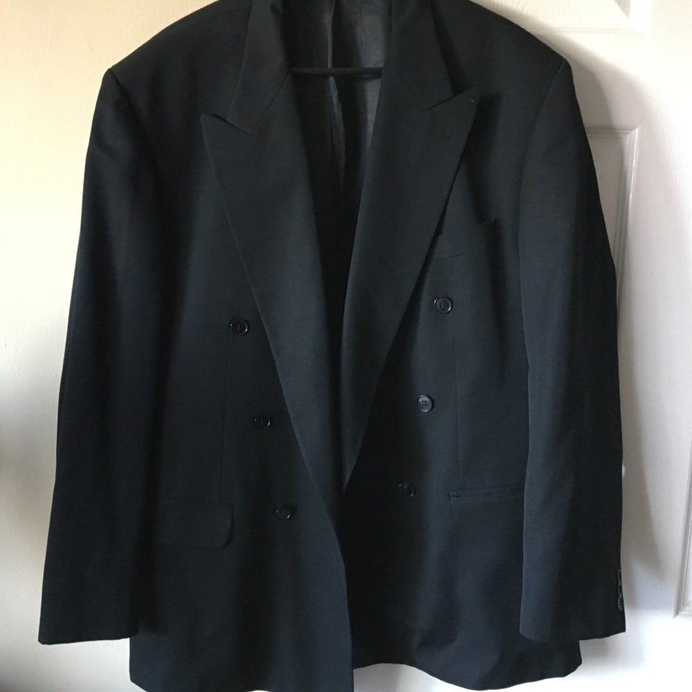 Men’s Black Wool Suit Jacket Blazer